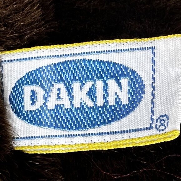 Dakin Theodore 1981 Teddy Bear Jointed Dark Brown Plush Red Bow Vintage with TAG - Picture 8 of 10